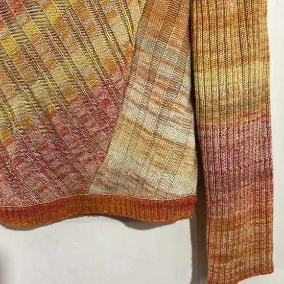 Free People Orange Ombré Ribbed Scoop Neck Sweater - Picture 2 of 6